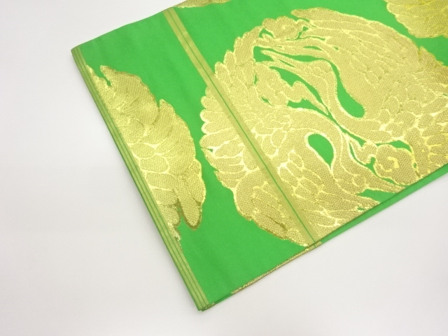  花喰い鳥模様織出し丸帯